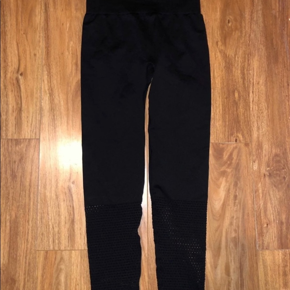 Fabletics black net bottom leggings XS. $ IS FIRM